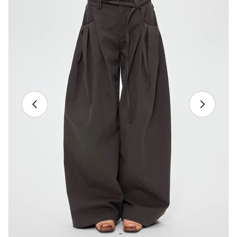 Gonggar Fieldcast Drawstring Wide-Leg dark grey Pants